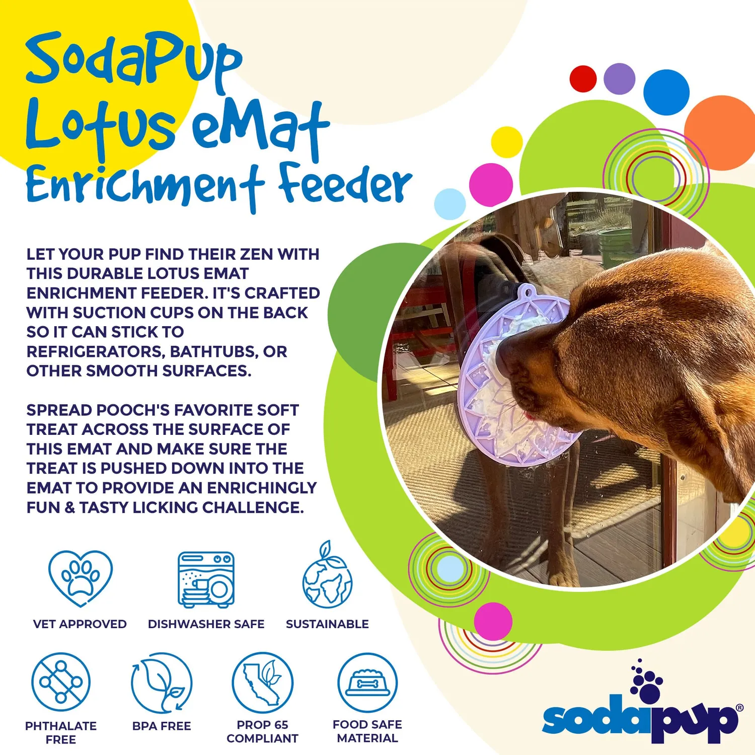SodaPup Lotus eMat slickmatta lila med sugkoppar