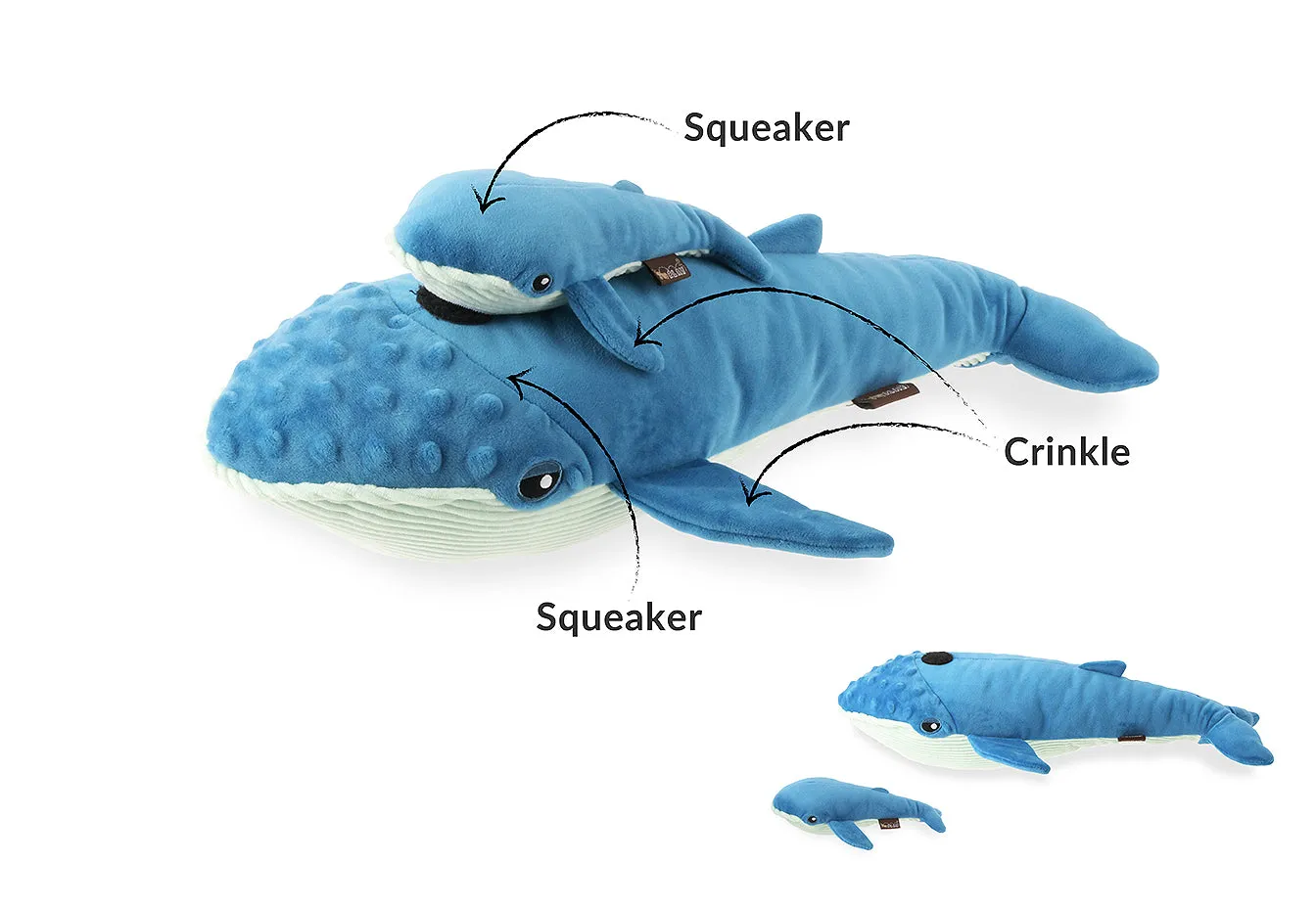 P.L.A.Y. Ocean Buddies Big Blue Baby Blue hundleksak mjuk med pip