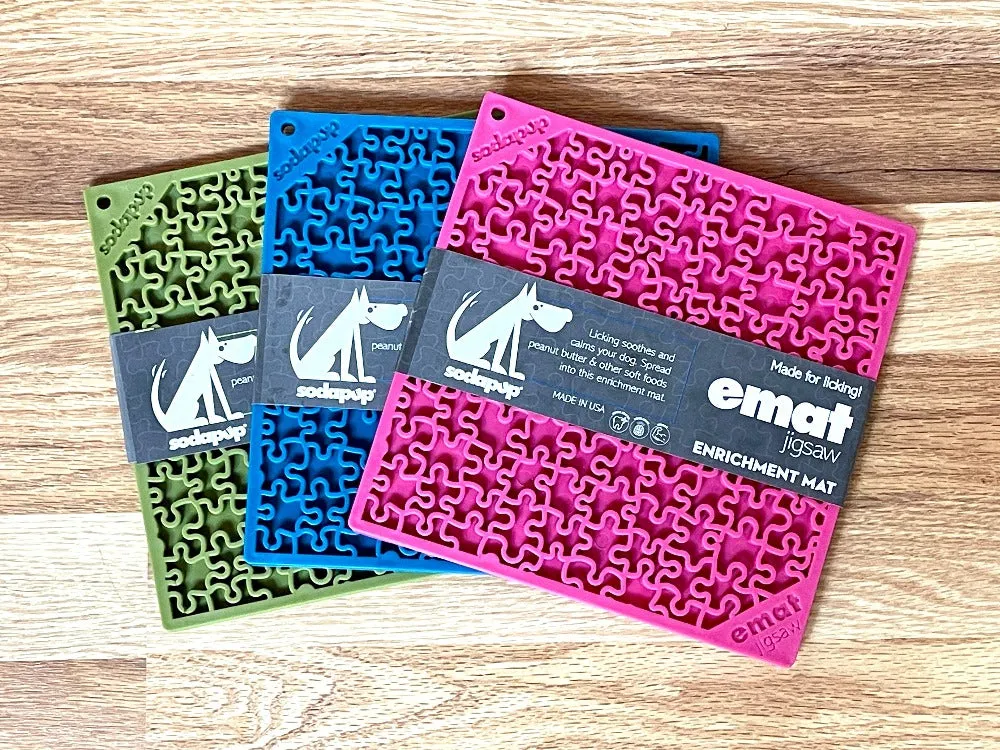 SodaPup Jigsaw slickmatta 2-pack large blå rosa pussel