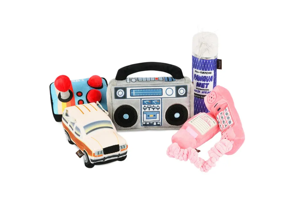 P.L.A.Y. 80s Classics Collection hundleksaksset 5 delar med pip