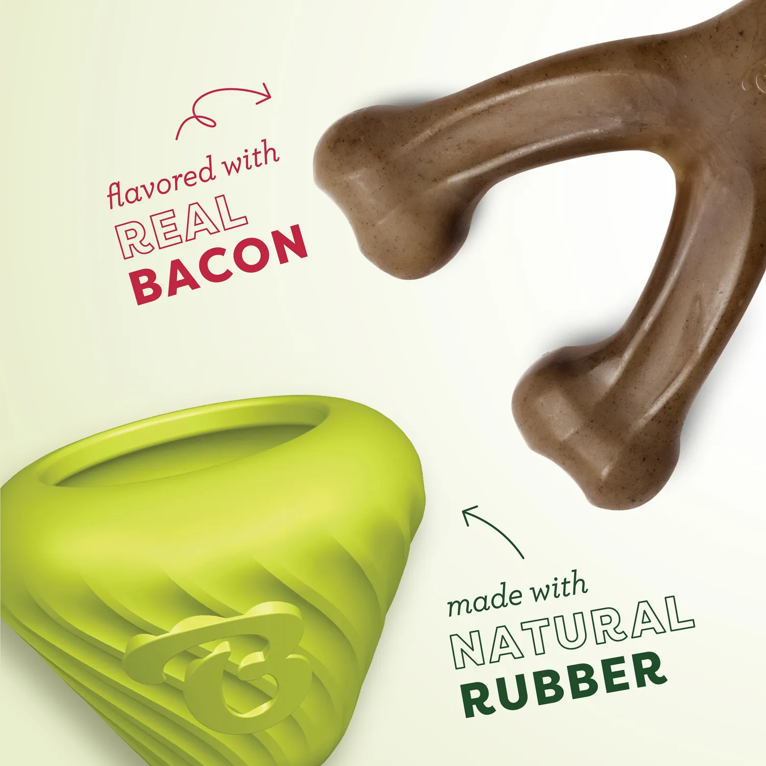 Benebone Chew & Treat Duo tuggset medium 2-pack bacon