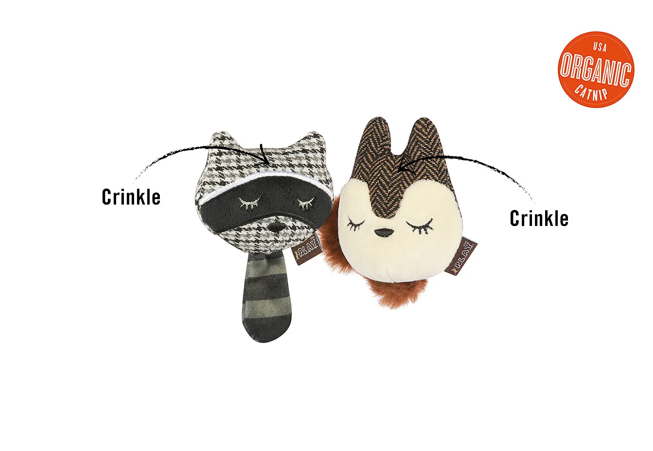 P.L.A.Y. Feline Frenzy Bandit Buddies kattleksaker 2-pack med kattmynta