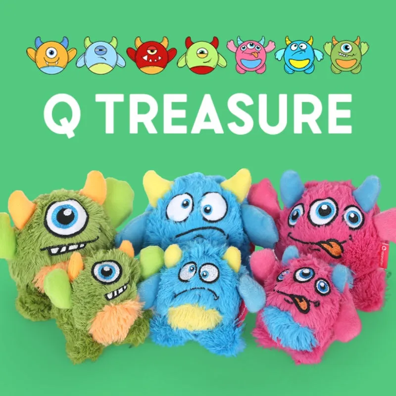 Pawtato Monster boll hundleksak blå 12 cm med pip