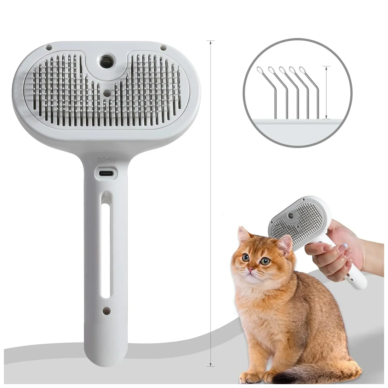 Pawtato Self-Cleaning Misting hundborste rosa med spray