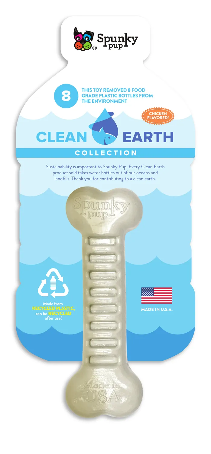 Spunky Pup Clean Earth Bone tuggben kycklingsmak