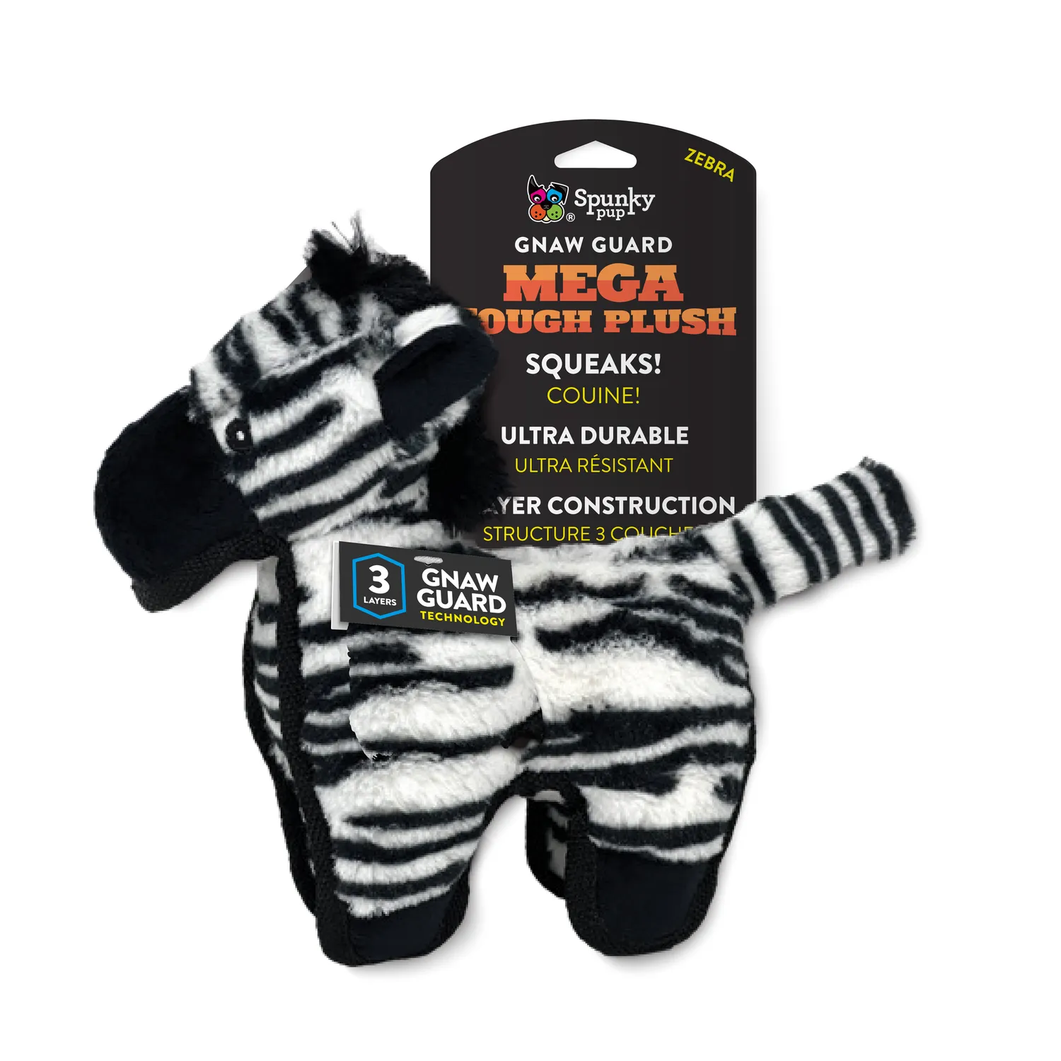 Spunky Pup Tough Plush Triple Stitch mjukisleksak Elefant Regular slitstark