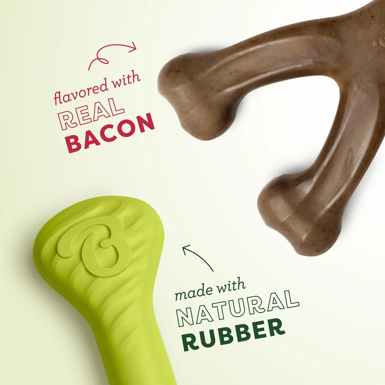 Benebone Chew & Chase Duo tuggleksak Medium 2-pack bacon