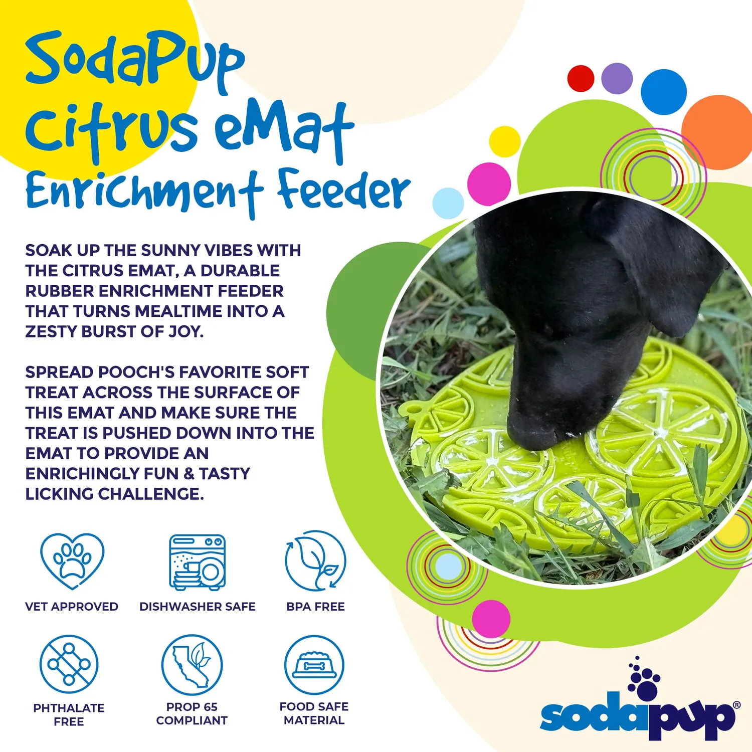 SodaPup Citrus eMat slickmatte limegrön citrus sugkopp