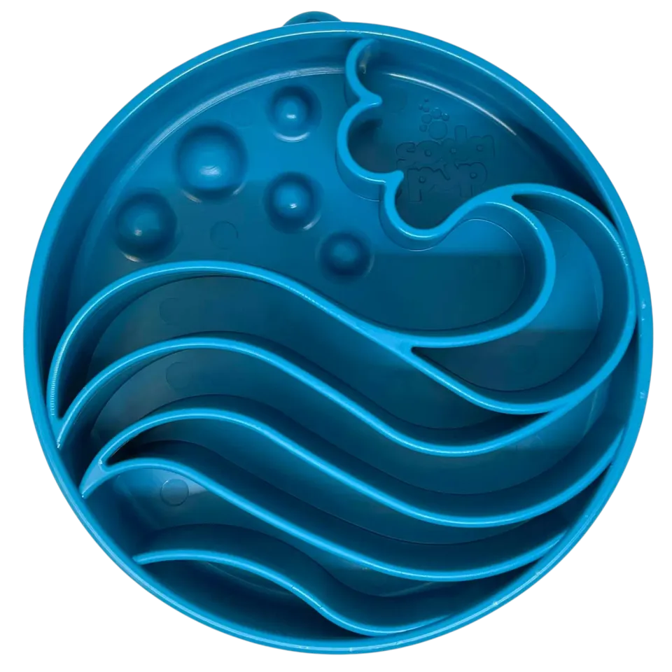 SodaPup Wave eBowl slow feeder skål blå 4 cups