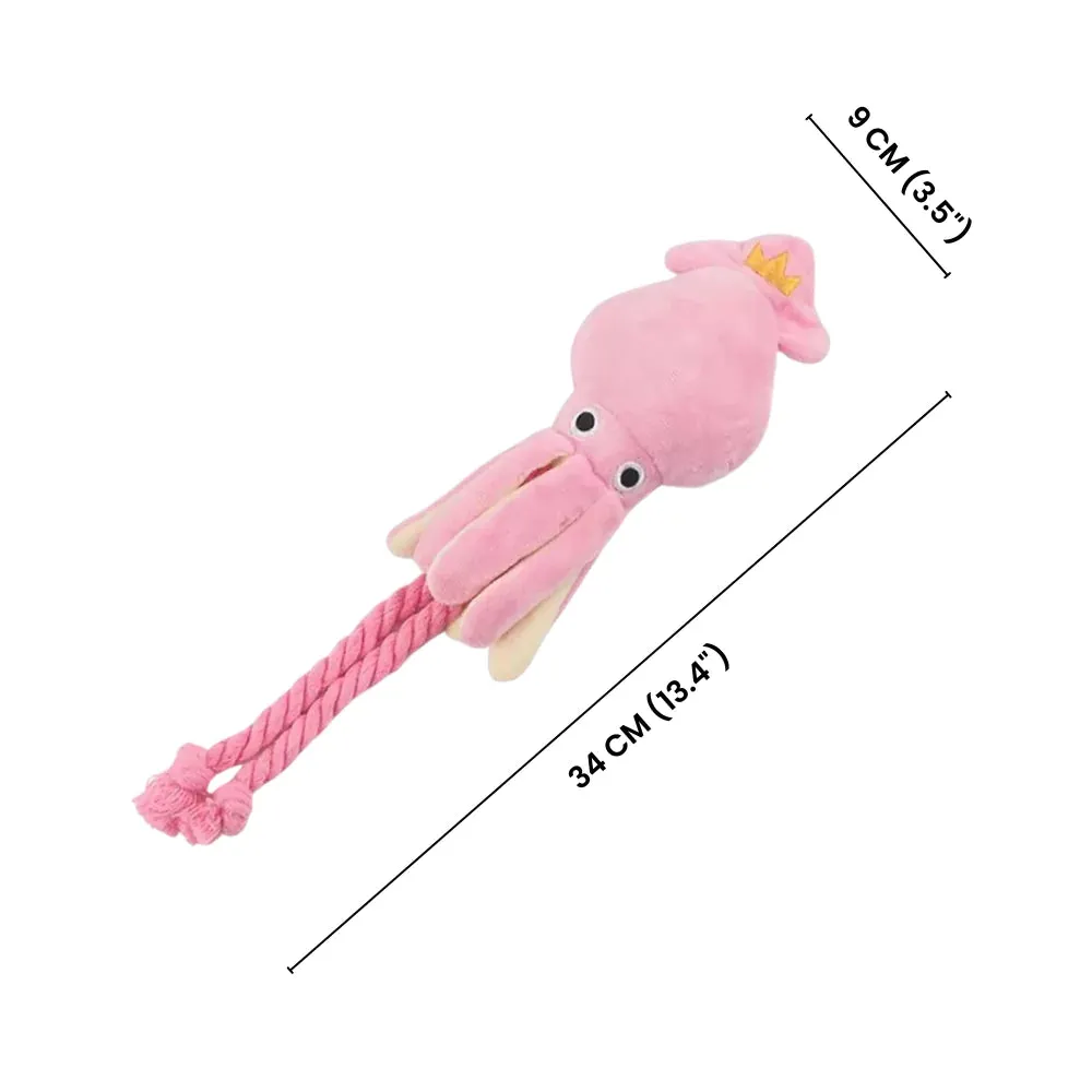 Pawtato Squid mjukisleksak rosa med pip