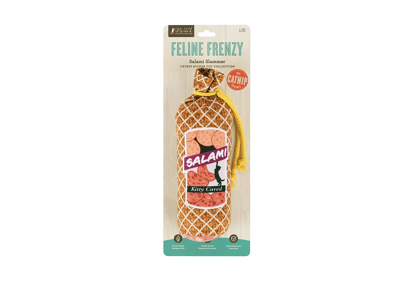 P.L.A.Y. Feline Frenzy Salami Slammer kattleksak kattmynta