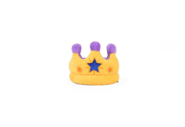 P.L.A.Y. Party Time Canine Crown hundleksak mini gul med pip