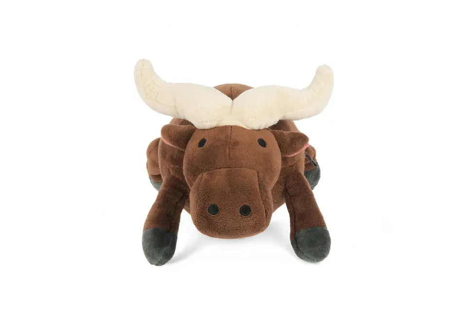 P.L.A.Y. Big Five of Africa Cape Buffalo hundleksak stor brun med pip