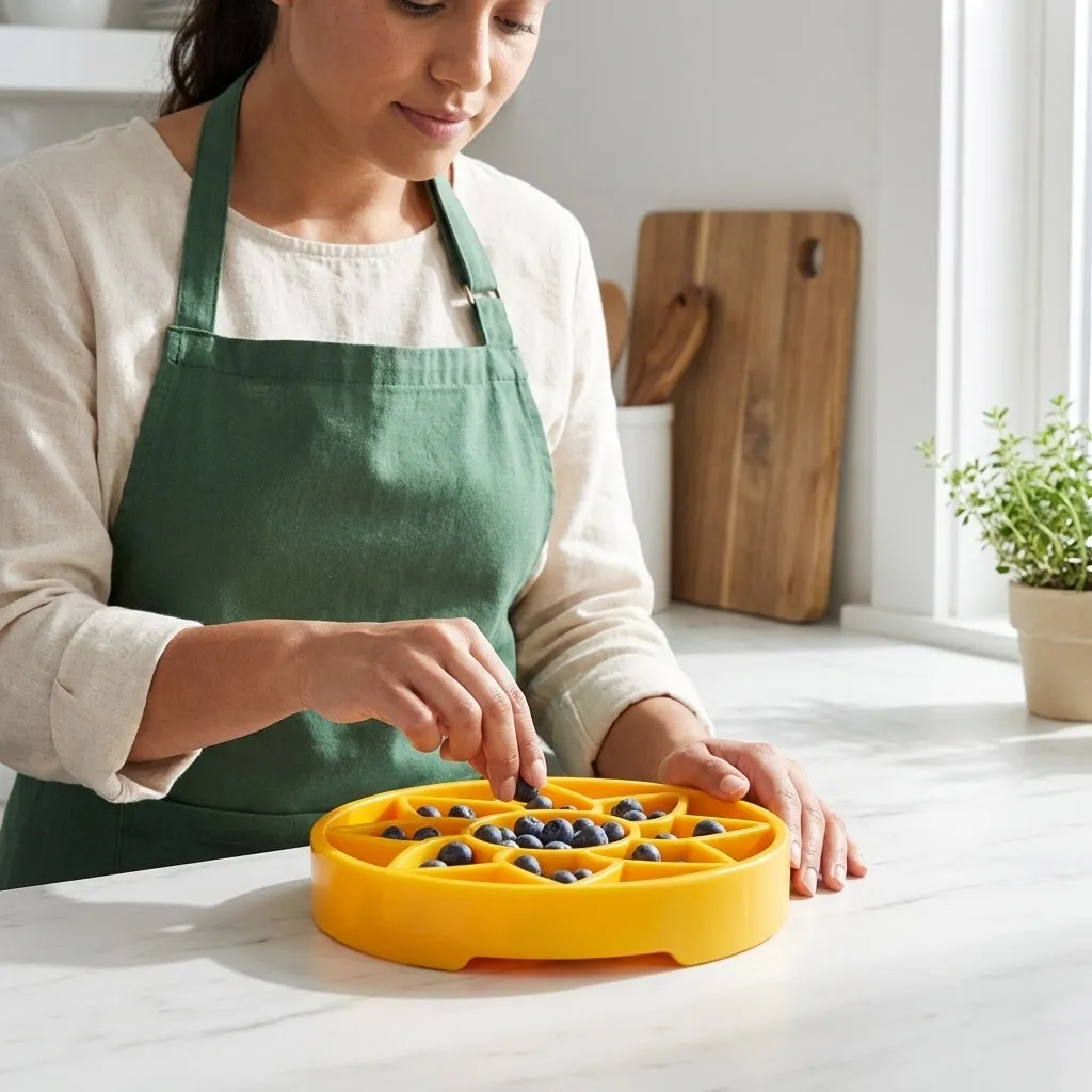 SodaPup Sunflower Softie eTray slow feeder gul lila