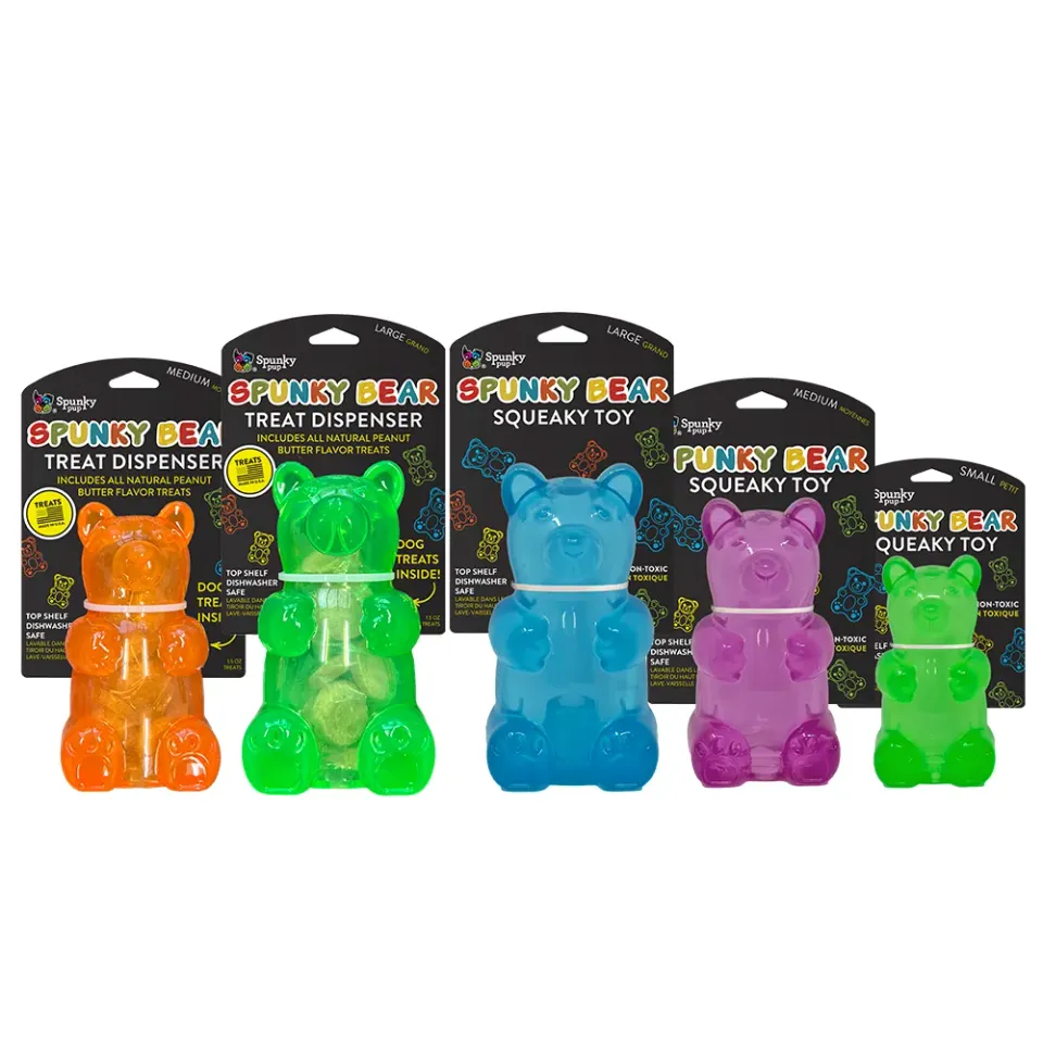 Spunky Pup Gummy Bears hundleksak large orange godisdispenser