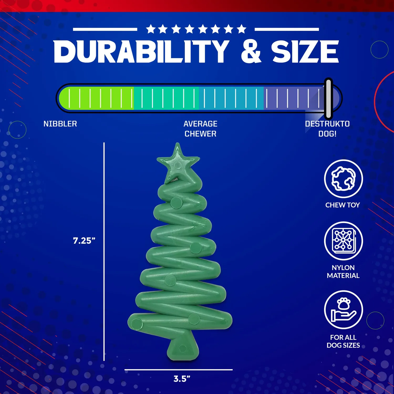 SodaPup Christmas Tree hundleksak grön nylon