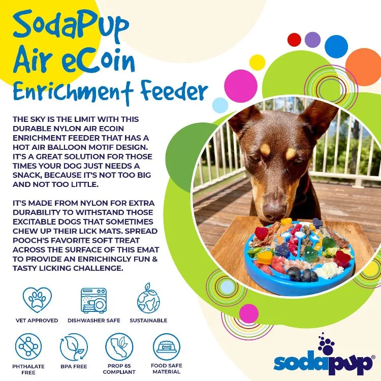 SodaPup eCoin Air Nylon slickmatta blå tuggtålig