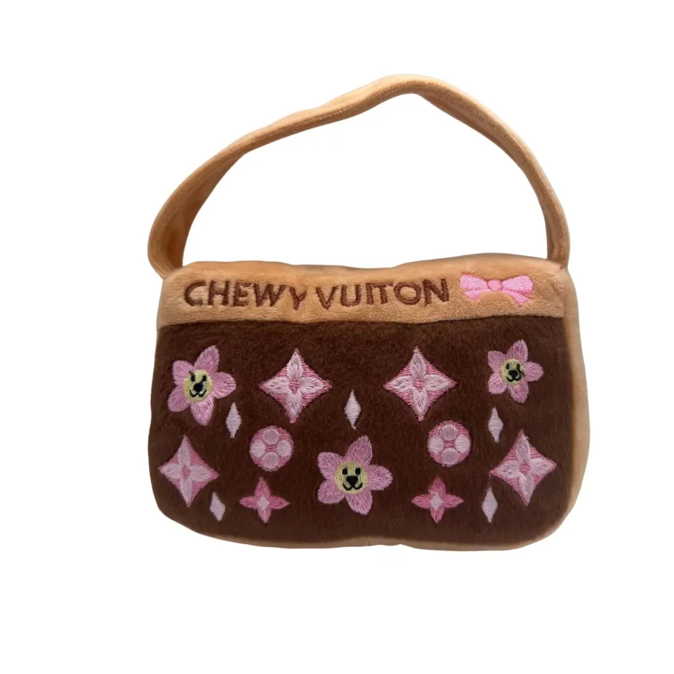 Dog Diggin Designs Chewy Vuiton Brown Blossom hundleksak