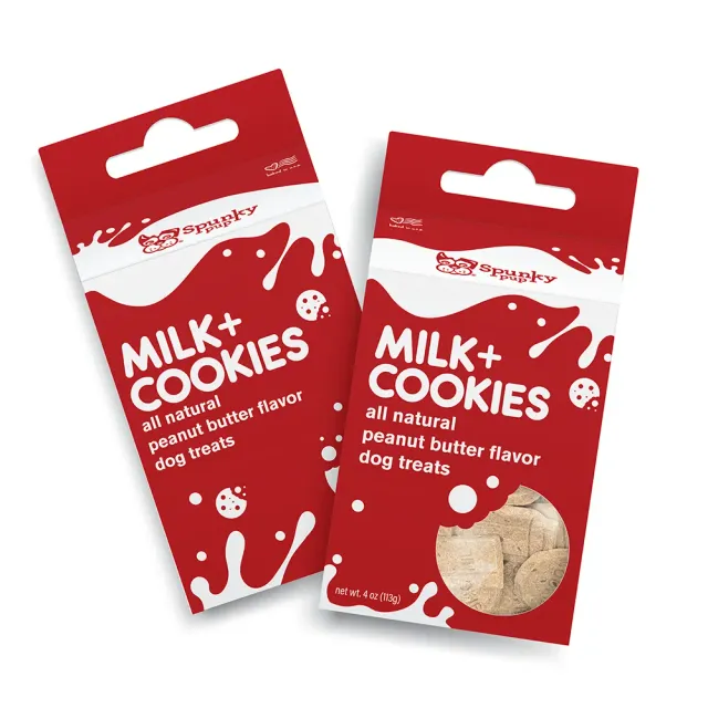 Spunky Pup Milk & Cookies hundkex jordnötssmör box