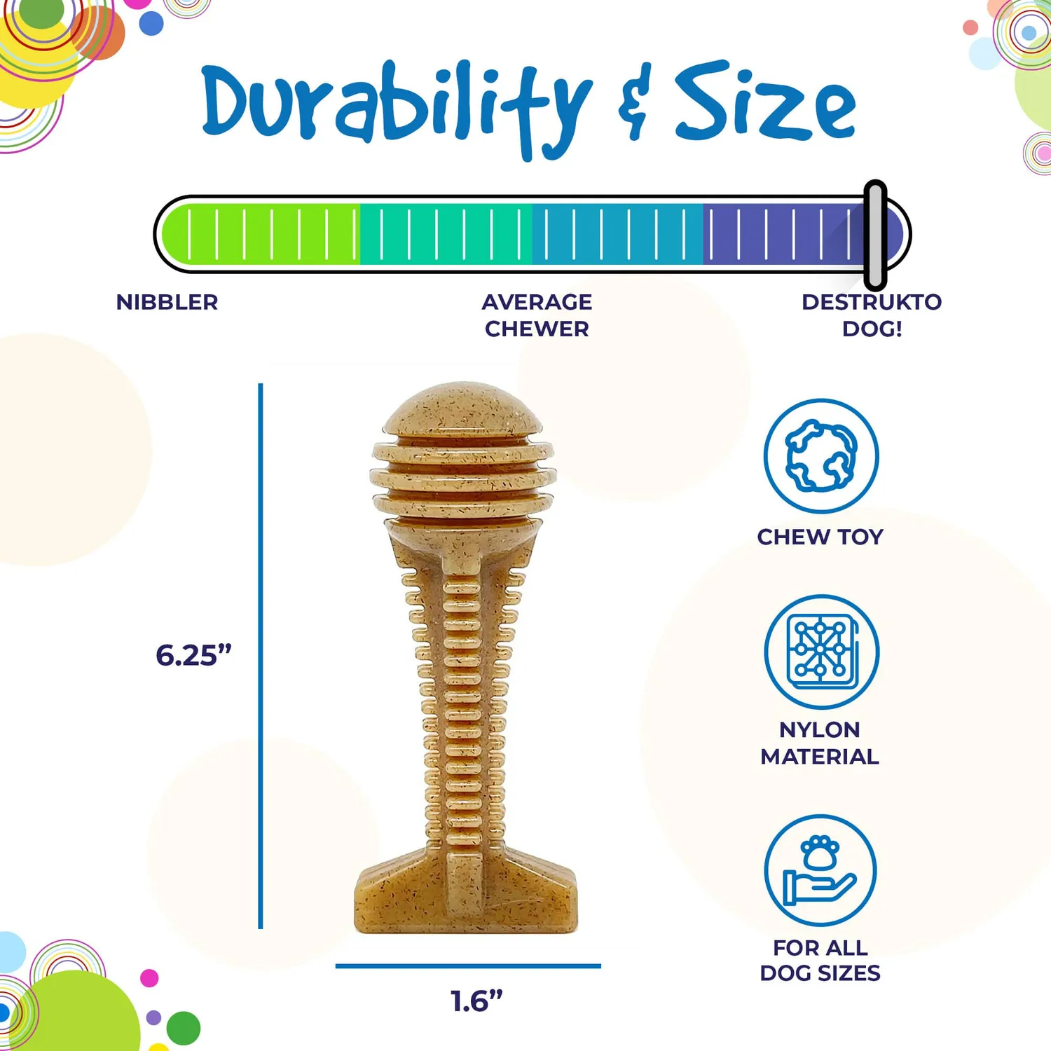 SodaPup Honey Bone Dental Tower tuggleksak large brun