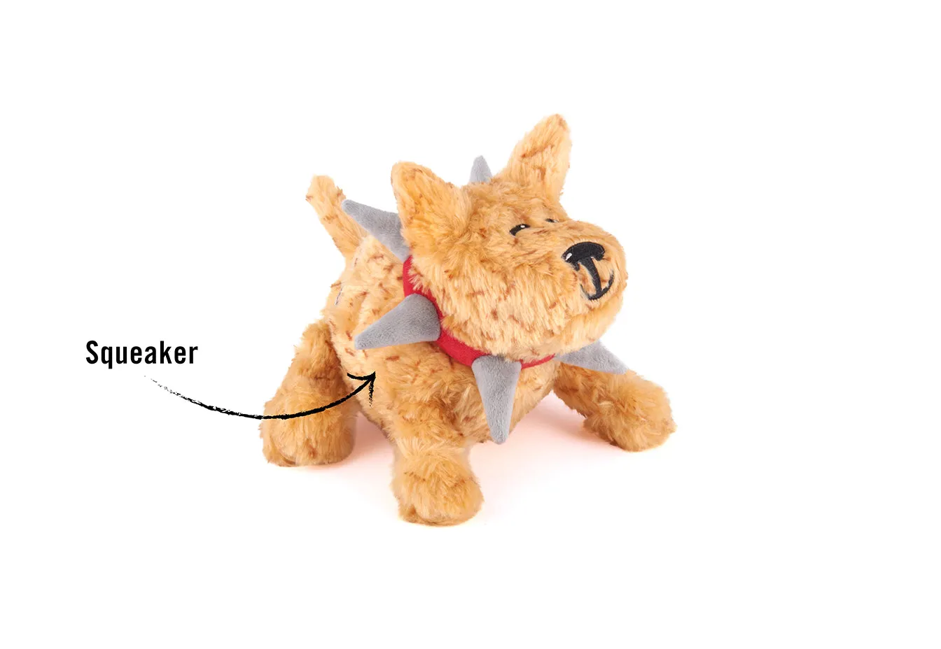 P.L.A.Y. Spiked! Biff Sr mjuk hund large brun med pip
