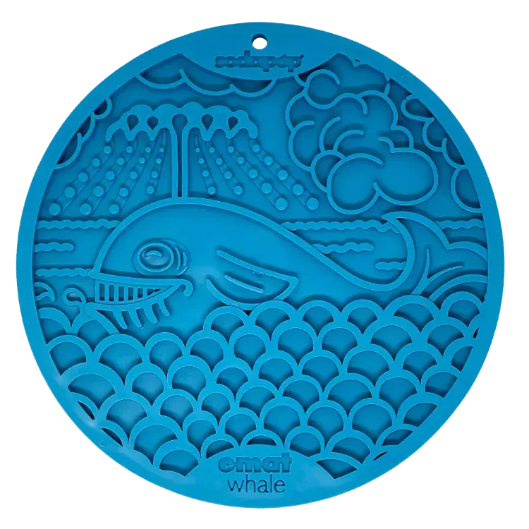 SodaPup Whale eMat slickmatte blå val medium sugkopp