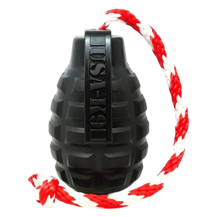 SodaPup USA-K9 Magnum Granat tuggleksak stor svart gummi