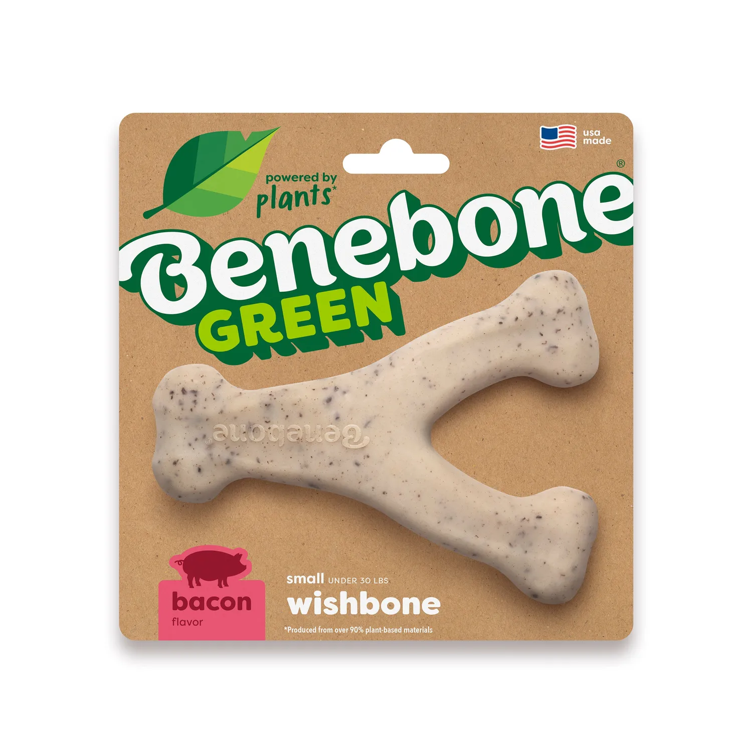 Benebone Green Wishbone tuggben bacon