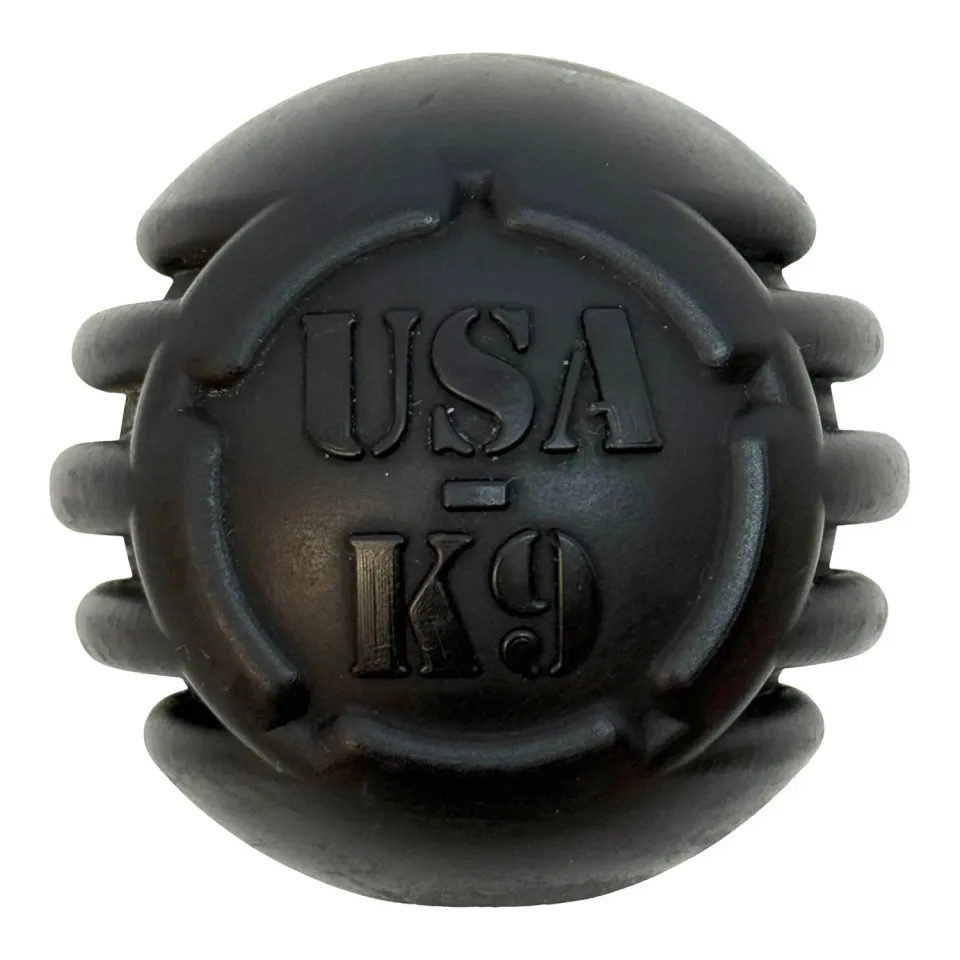 USA-K9 Stars and Stripes Large boll svart hårt gummi