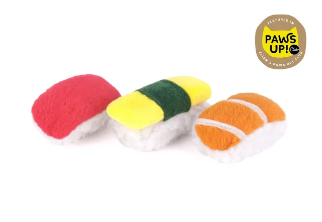P.L.A.Y. Feline Frenzy Sassy Sushi kattleksak 3-pack med kattmynta