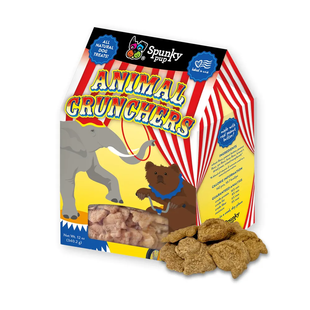 Spunky Pup Animal Crunchers hundkex 99 g jordnöt
