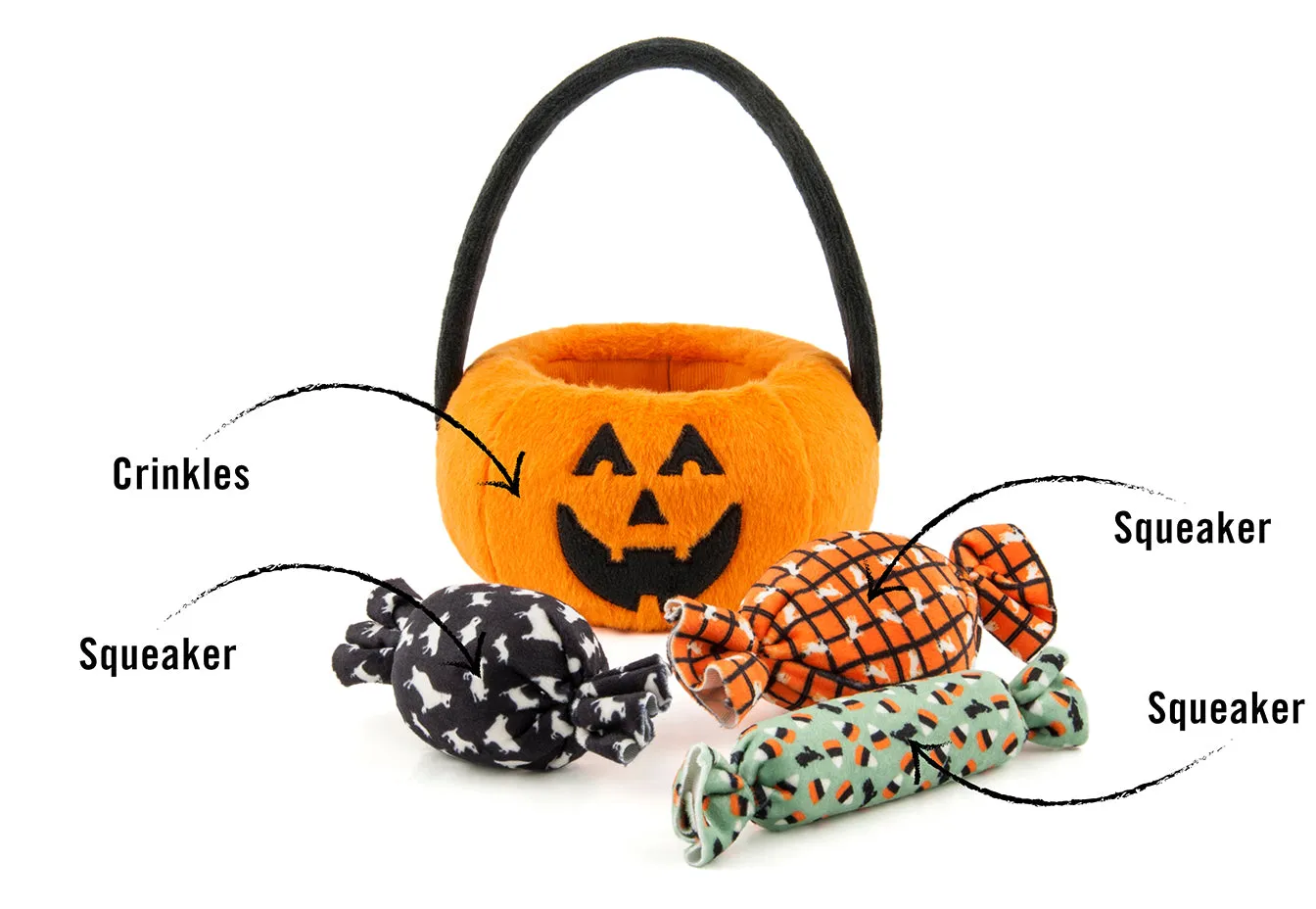 P.L.A.Y. Howl-o-ween Treat Basket mjuk hundleksak pumpa