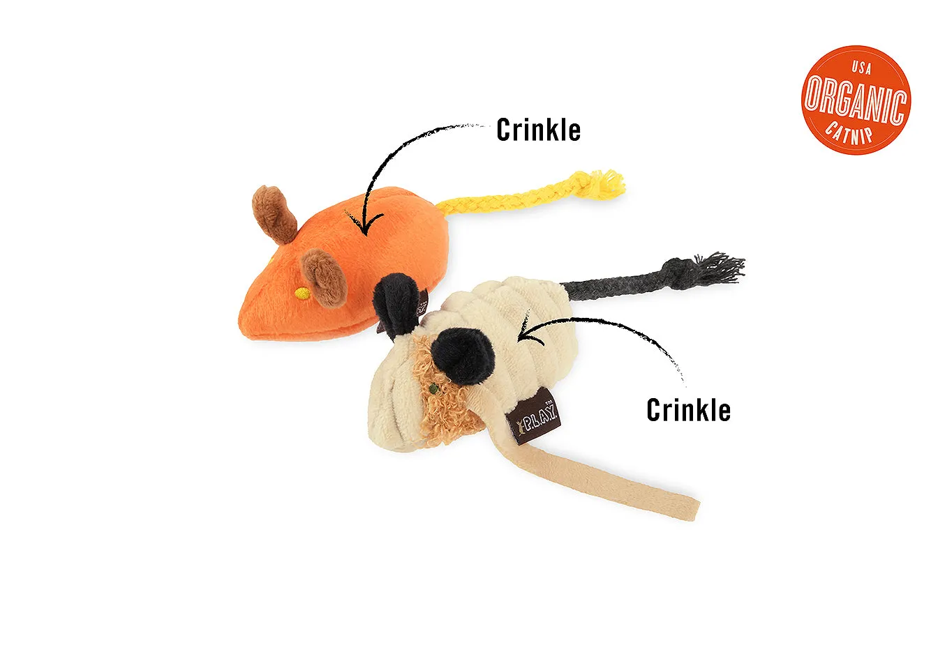 P.L.A.Y. Feline Frenzy Menacing Mice kattleksak kattmynta