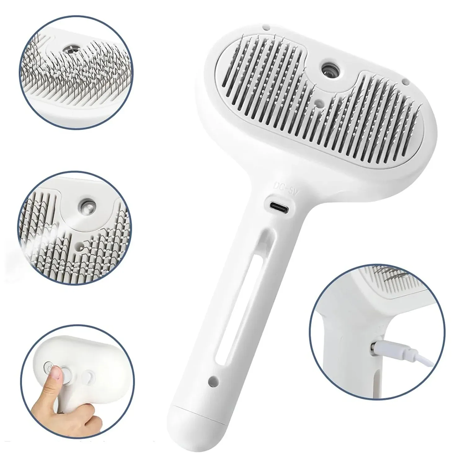 Pawtato Self-Cleaning Misting hundborste rosa med spray