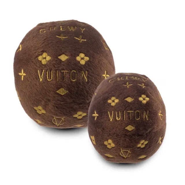 Dog Diggin Designs Chewy Vuiton Ball hundleksak petite mönstrad