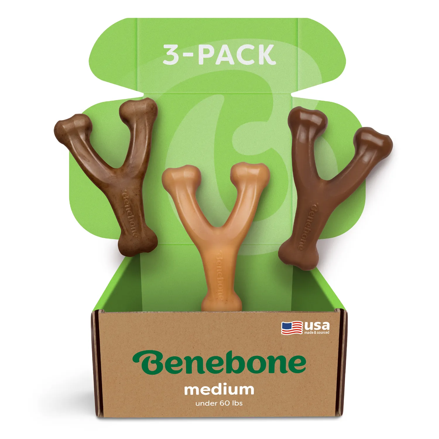 Benebone Wishbone Trio tuggben 3-pack bacon kyckling