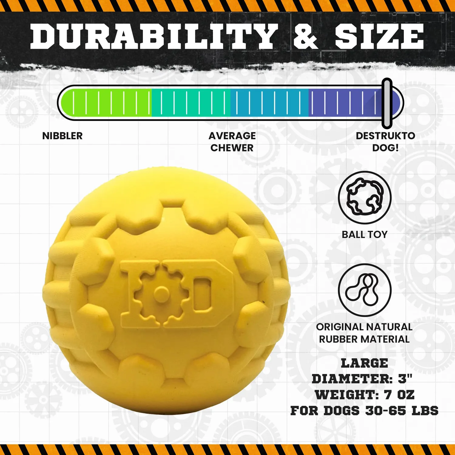 SodaPup Industrial Ball boll gul large