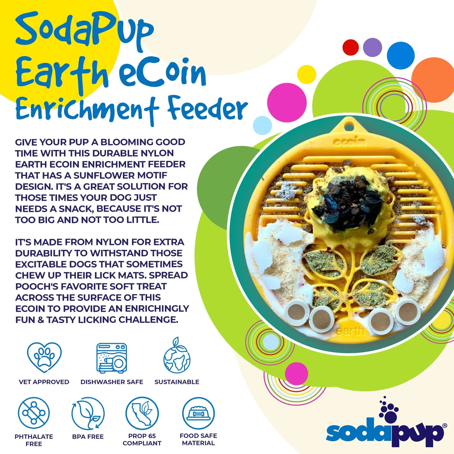 SodaPup Earth eCoin slickmatta yellow nylon