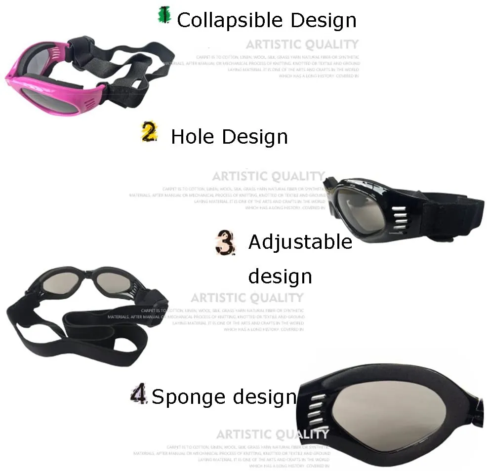Pawtato Foldable hundglasögon vit solskydd