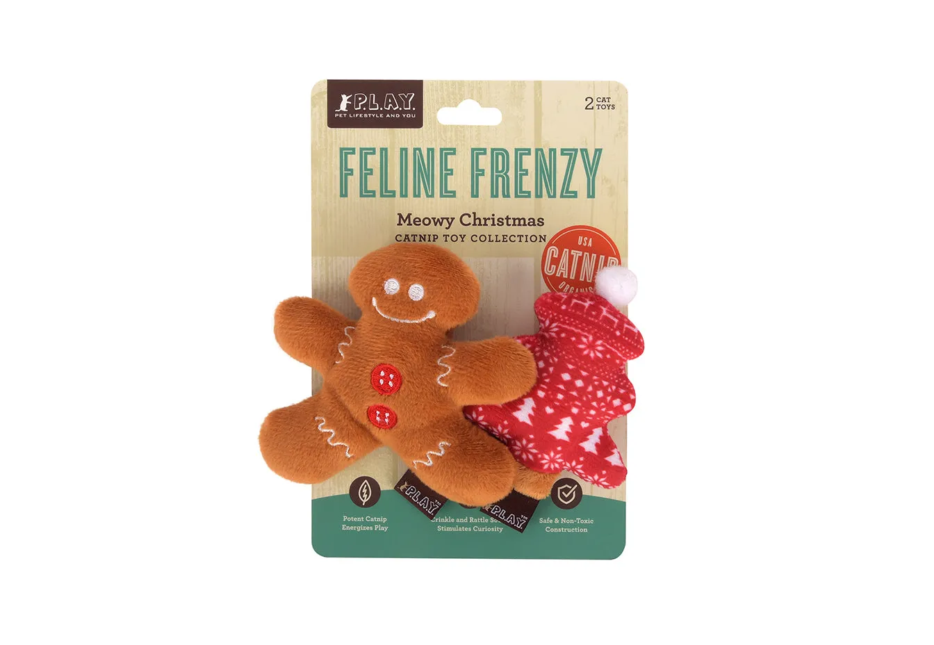 P.L.A.Y. Feline Frenzy Meowy Christmas kattleksak set jul