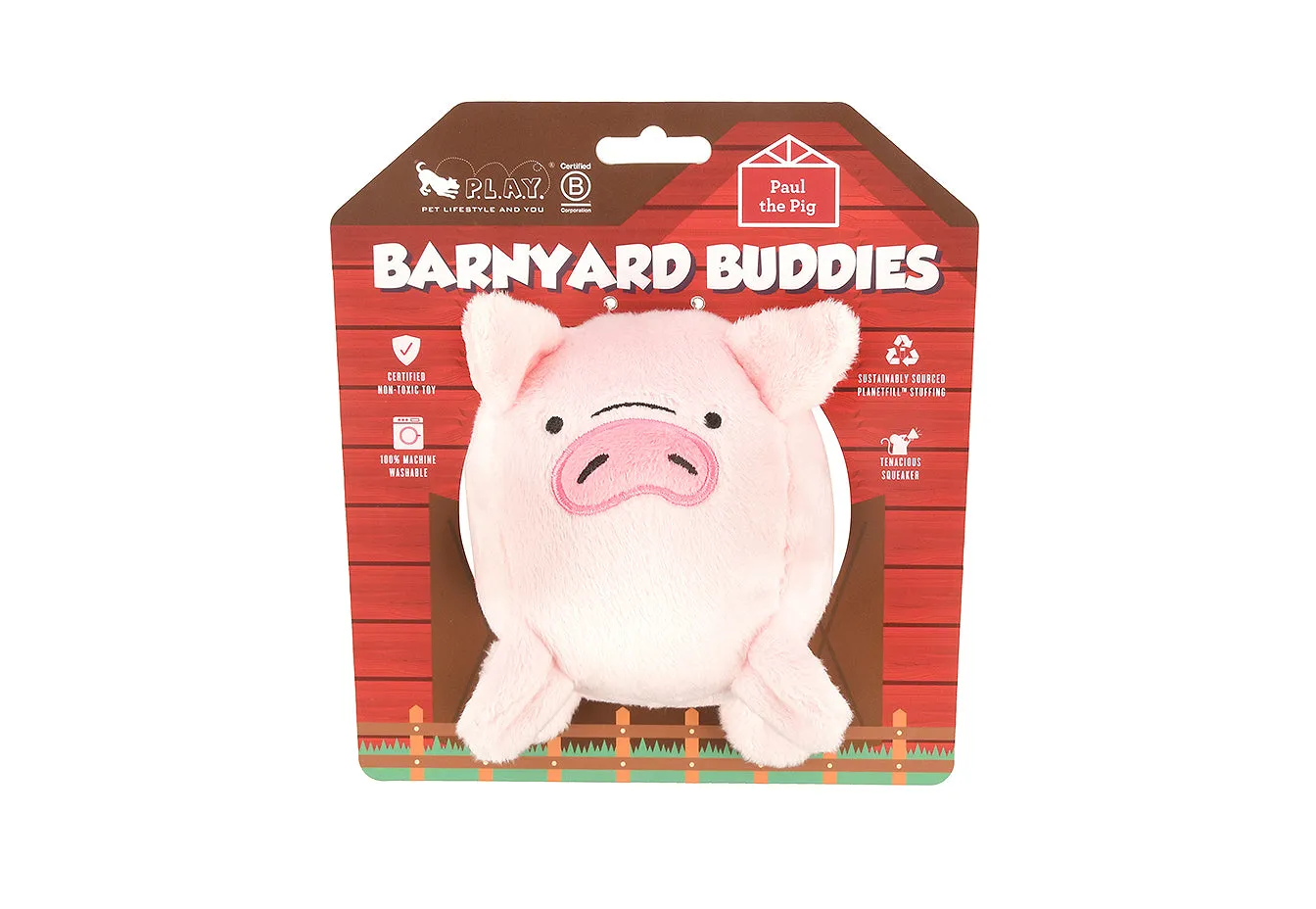 P.L.A.Y. Barnyard Buddies Paul the Pig hundleksak large med pip