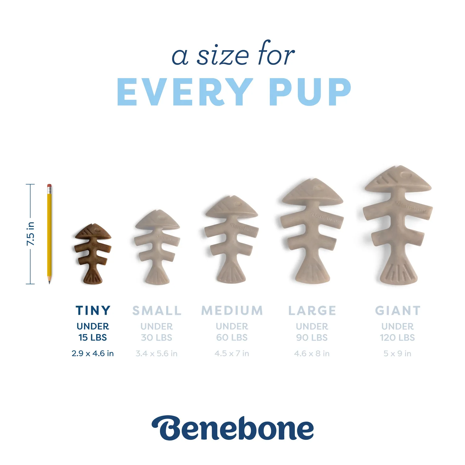 Benebone Puppy Fishbone tuggben tiny lax