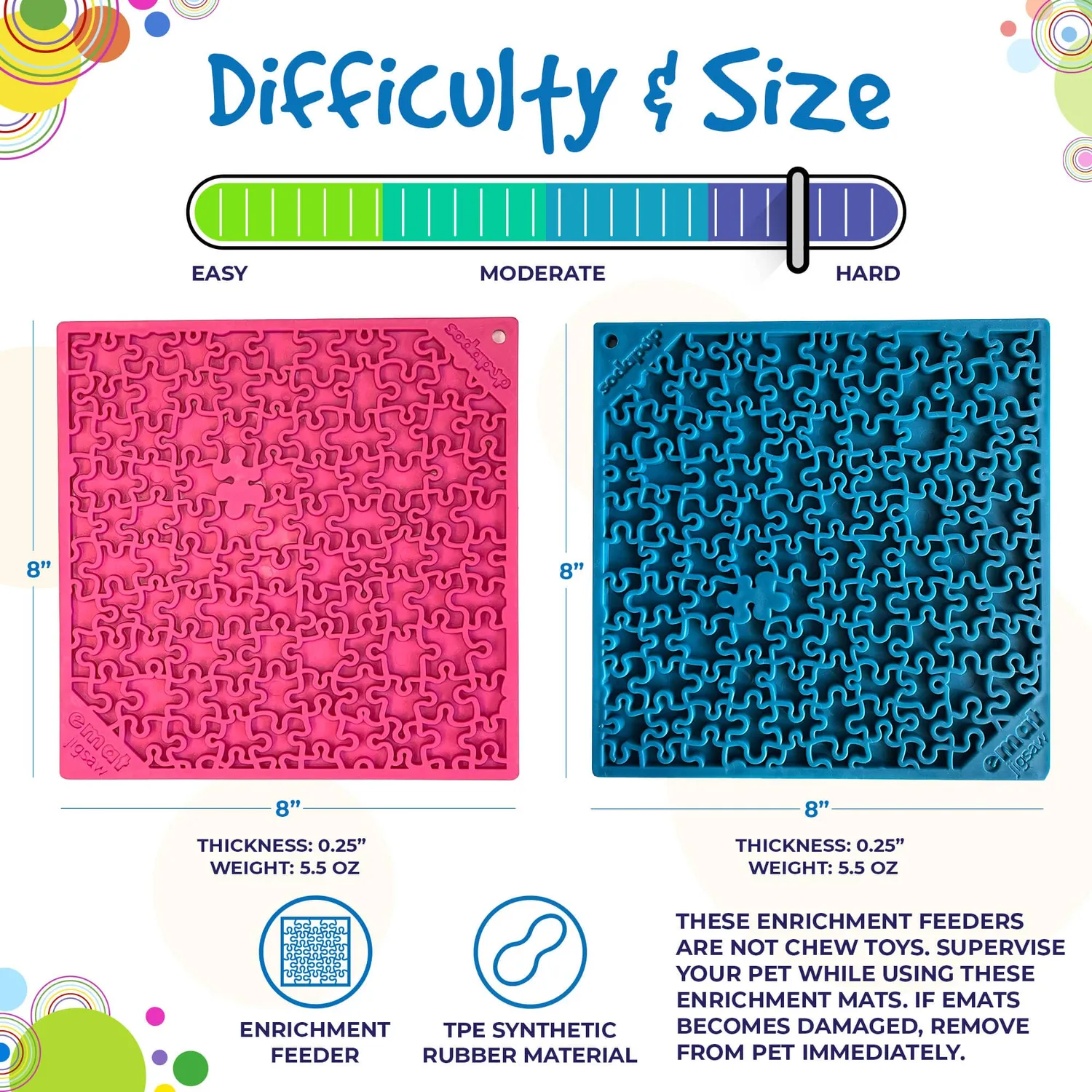 SodaPup Jigsaw slickmatta 2-pack large blå rosa pussel