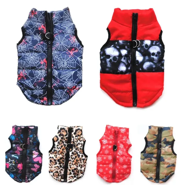Pawtato Winter Vest hundväst liten röd skalle XS