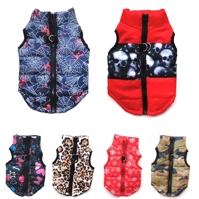 Pawtato Winter Vest hundväst liten röd skalle XS