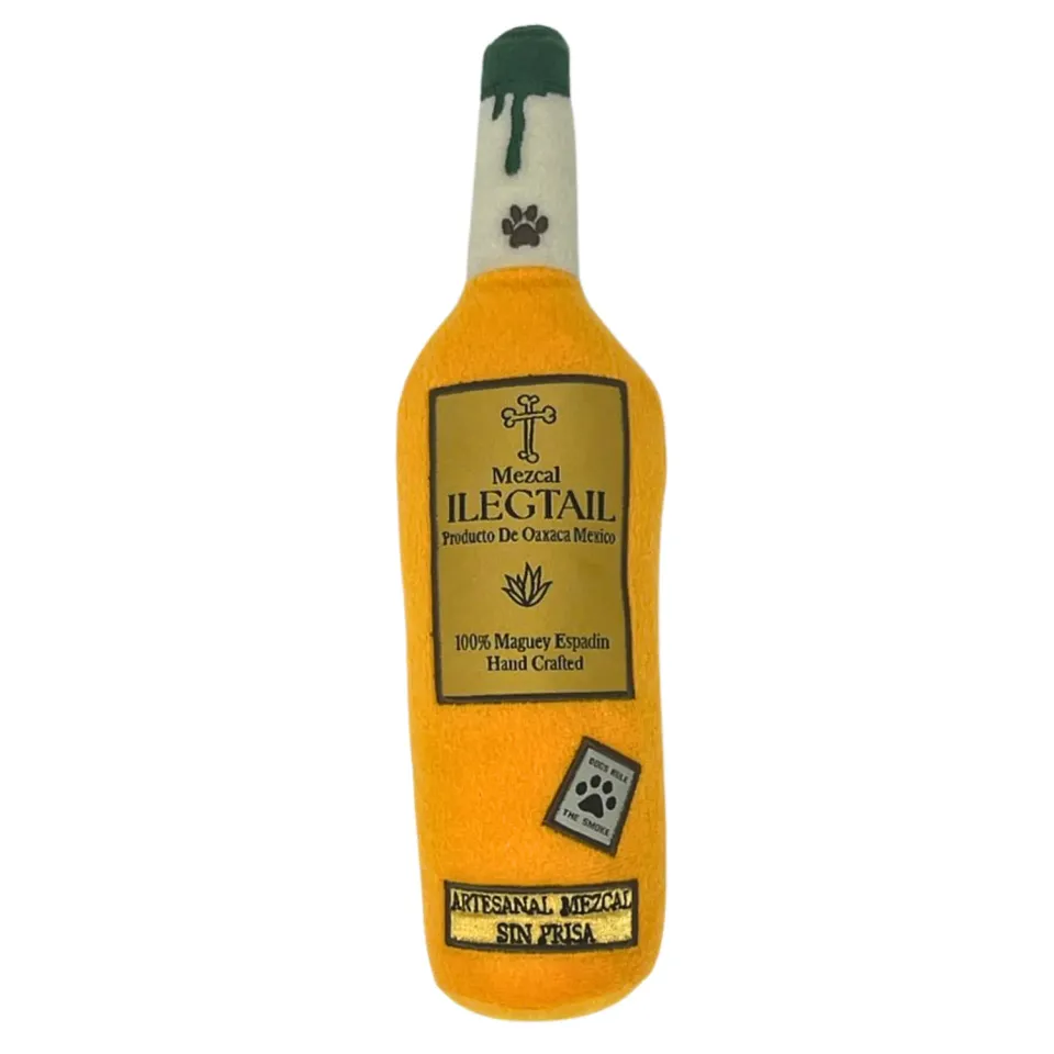 Dog Diggin Designs Ilegtail Mezcal hundleksak flaska med pip