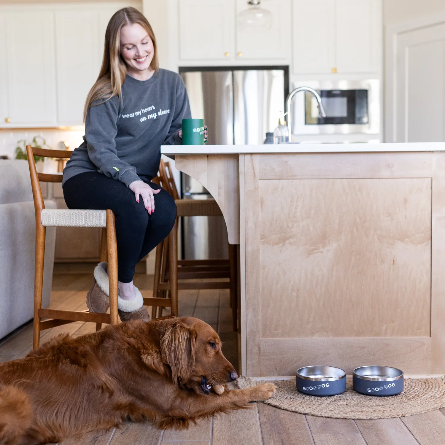 Benebone Good Dog hundskål stål grå