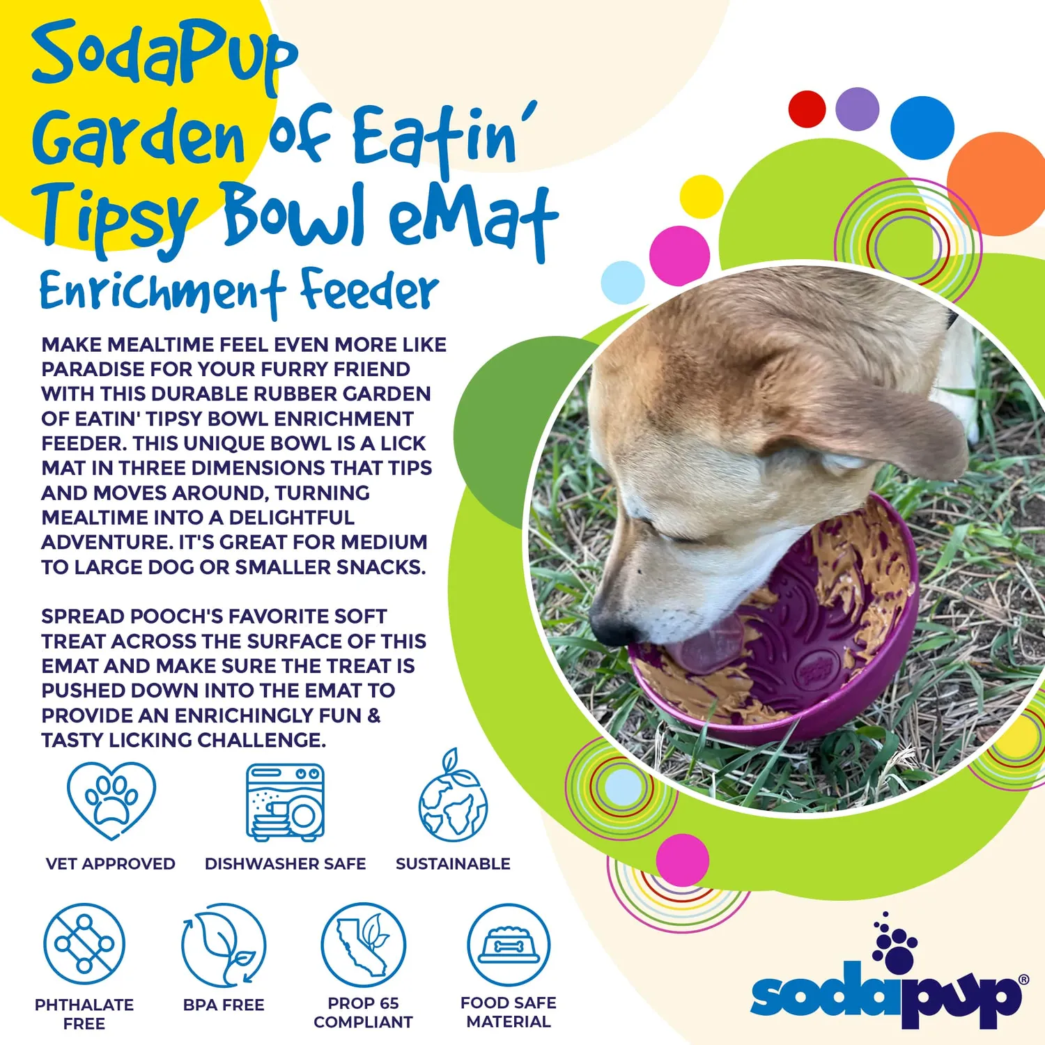 SodaPup Garden of Eatin Tipsy Bowl slickskål grön gung