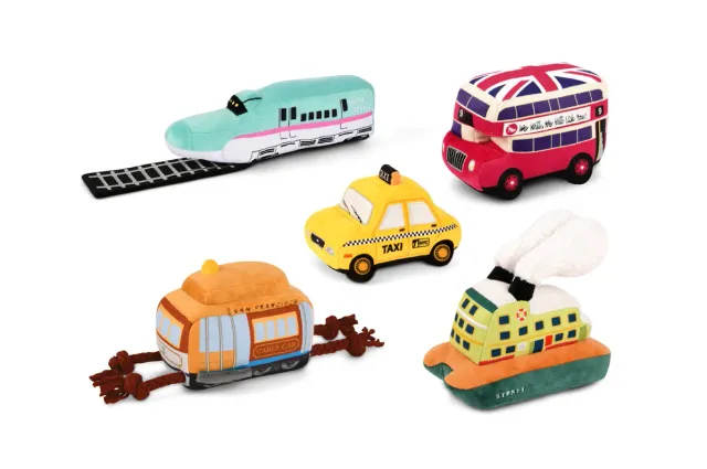 P.L.A.Y. Canine Commute plyschleksak set 5-pack