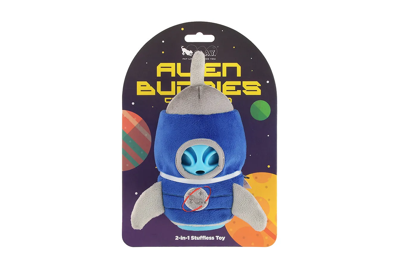 P.L.A.Y. Alien Buddies Starblaster hundleksak 2-i-1 tålig